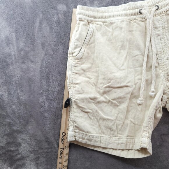 Marine Layer Shorts Mens Medium White Cotton Canvas 6 Inch Lounge Drawstring - Picture 7 of 10